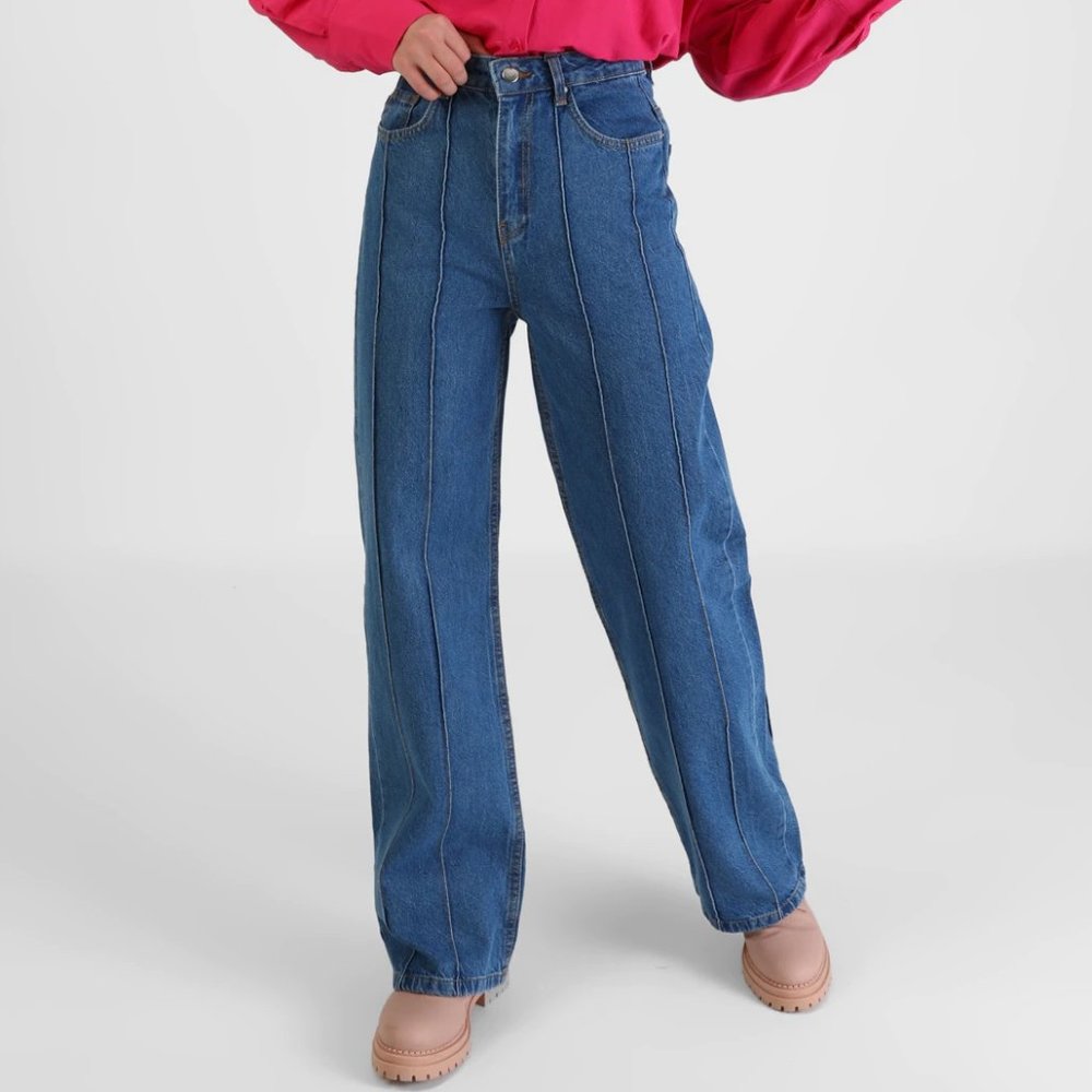NEW Wide-Leg Denim Jeans Women's Trousers